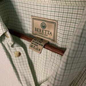 Beretta men’s button down size XL - green plaid